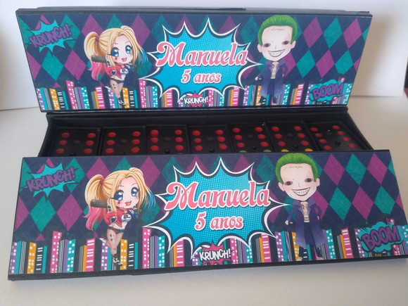 Domino Personalizado Arlequina e Coringa