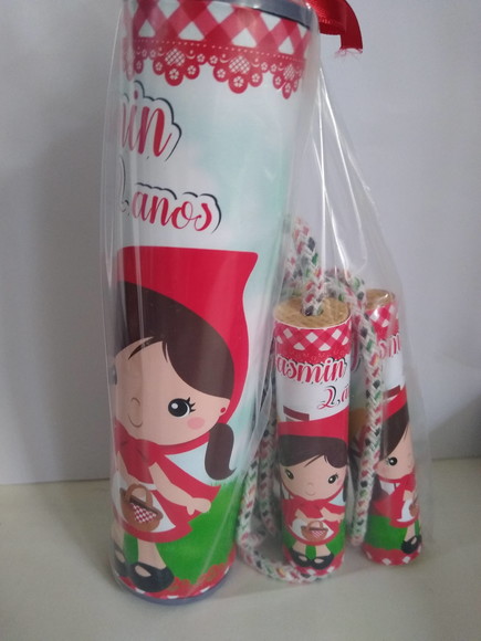Kit Pega Vareta e Corda Personalizada Chapeuzinho Vermelho