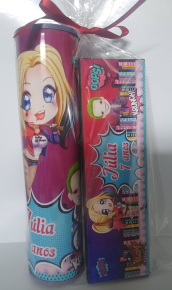 Kit Pega Vareta e Domino Personalizado Arlequina