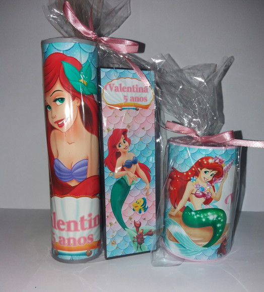 Kit Pega Vareta Dominó e Cofrinho Pequena Sereia