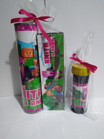 Kit Pega Vareta e Domino e Bolinha de Sabão Minecraft