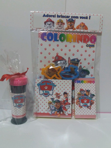 Kit Colorir + Massinha e Bolinha de Sabão Patrulha Canina