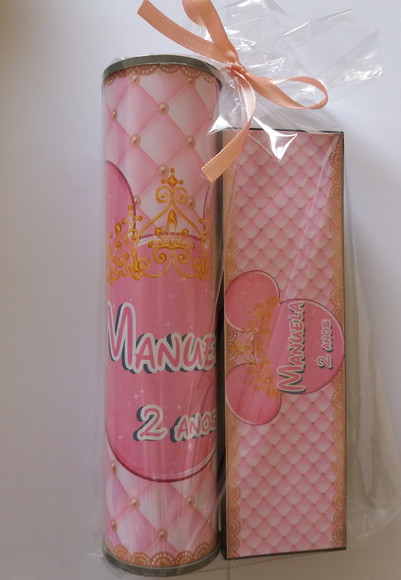 Kit Pega Vareta e Domino Personalizado Minnei Rosa