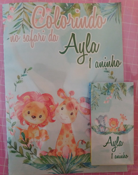 Livro de Colorir c/ Giz Safari