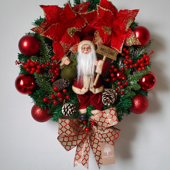 Guirlanda de Natal Papai Noel com Led