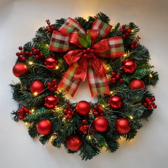 Guirlanda de Natal Vermelha com Led