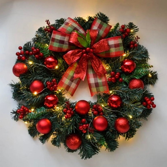 Guirlanda de Natal Vermelha com Led