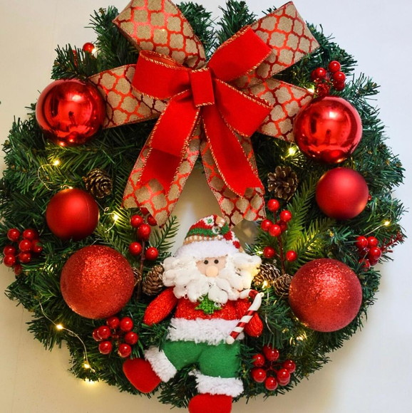 Guirlanda de Natal com Papai Noel