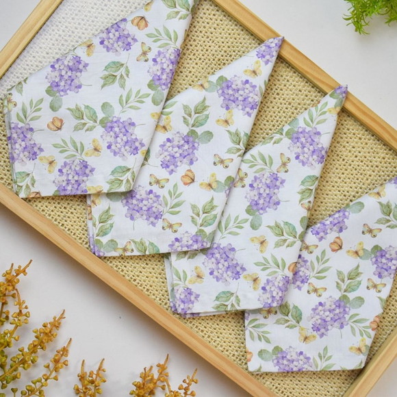 Guardanapo de Algodão Estampado Hortênsia / 6 Unidades