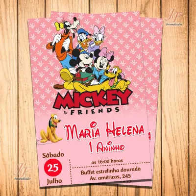 Convite Digital Mickey e seus Amigos