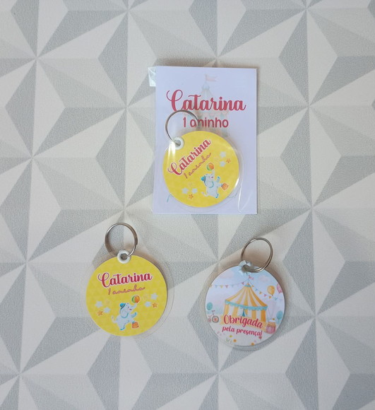 Chaveiro Personalizado Brinde para Festa Infantil Tema Circo