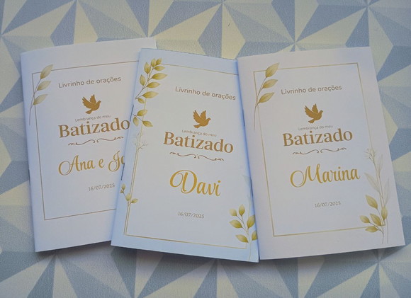 Livrinho de Orações Lembrança Personalizada Batizado