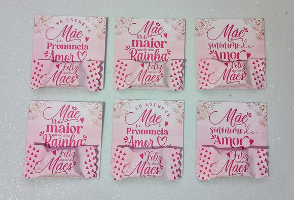 Card com Bala Personalizada Brinde Dia das Mães