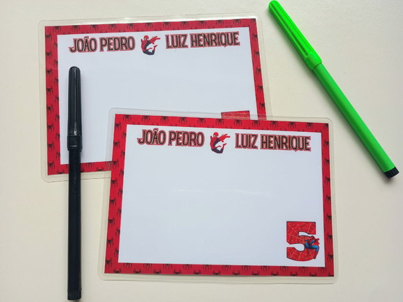 Lousa Personalizada Plastificada 15x10 Homem Aranha