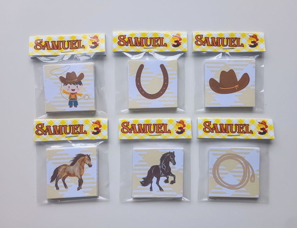 Jogo da Memória Cowboy Brinde Personalizado