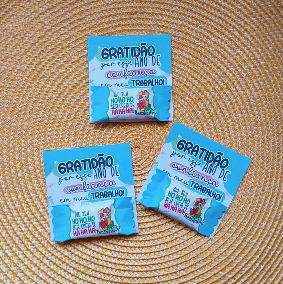 Card com Bala Personalizada - Brinde de Fim de Ano
