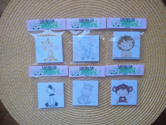 Jogo da Memória Safari Rosa Lembrancinha Personalizada