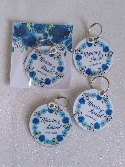 Chaveiro Plastificado Brinde Personalizado para Casamento