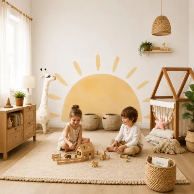 Adesivo de parede Sol aquarela - adesivo sol boho - quarto infantil