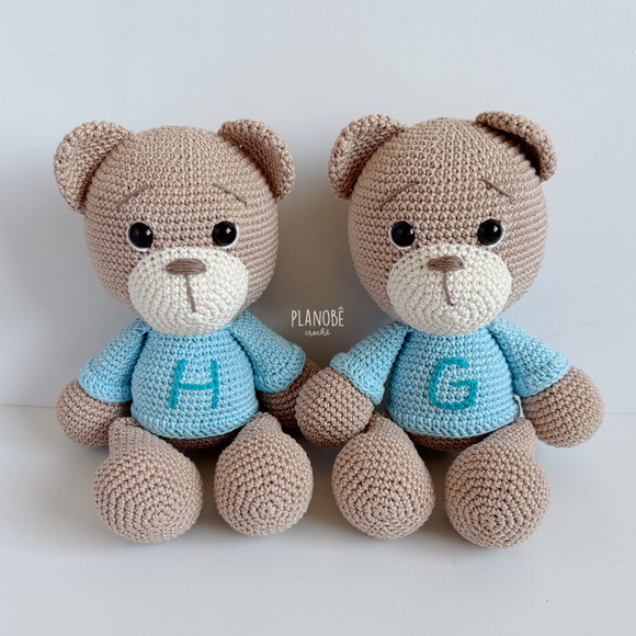 Kit 2 Ursinhos personalizados de crochê - Amigurumi