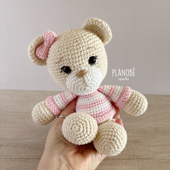 Ursinha Lilly Baby com Blusão Listrado - Amigurumi - Imagem 2