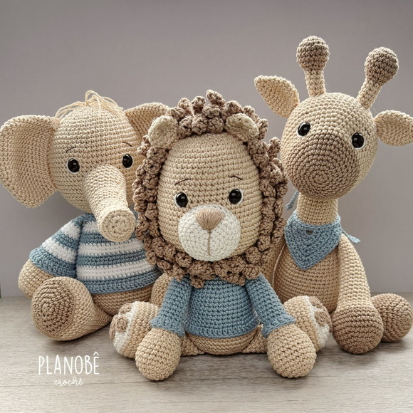 Kit Trio Safari [Bege] - Amigurumi