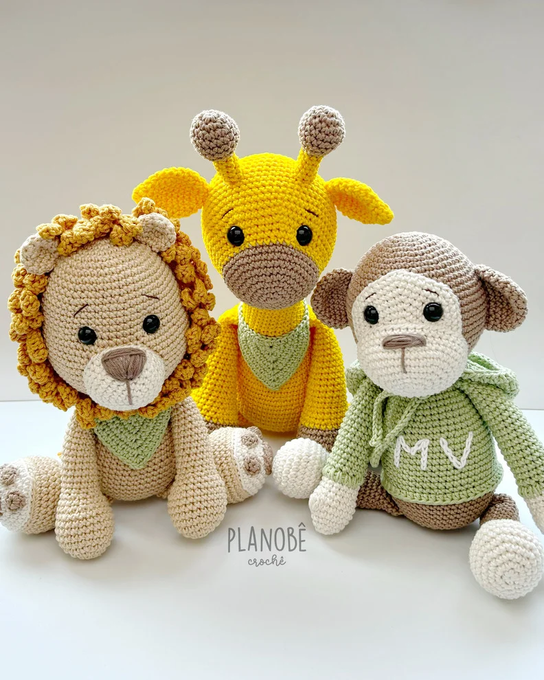 Kit Trio Safari [color] - Amigurumi - Imagem 4