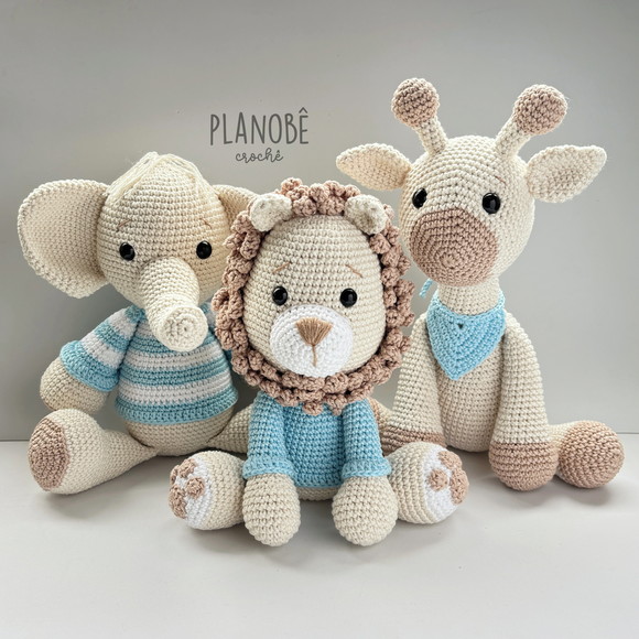 Kit Trio Safari [natural] Amigurumi Croche