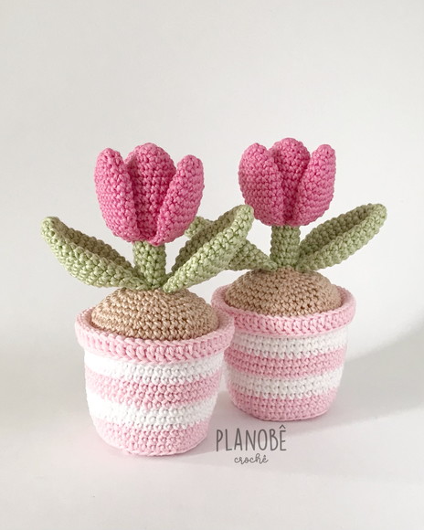 2 Vasinhos de Tulipas - Amigurumi - Imagem 3