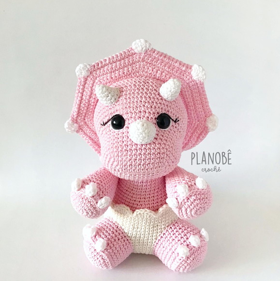 Dino Baby Triceratops - Amigurumi - Imagem 4