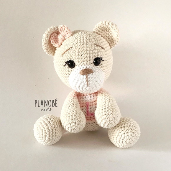 Ursinha Lilly Baby com Camiseta Listrada - Amigurumi - Imagem 3