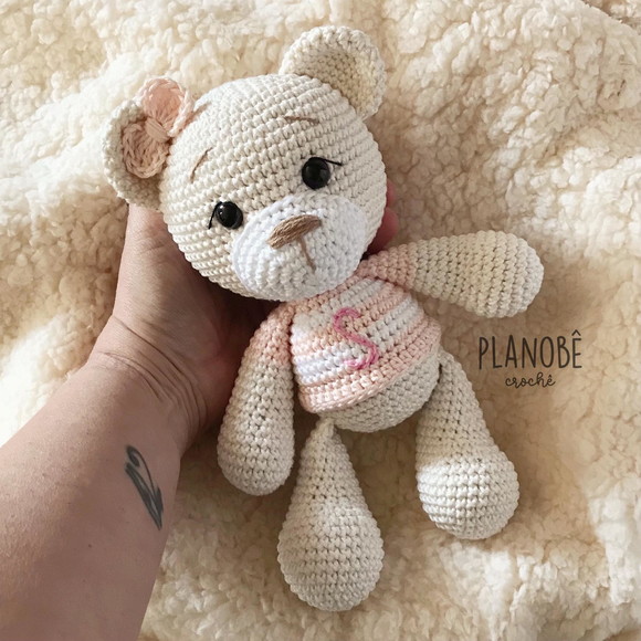 Ursinha Lilly Baby com Camiseta Listrada - Amigurumi - Imagem 4