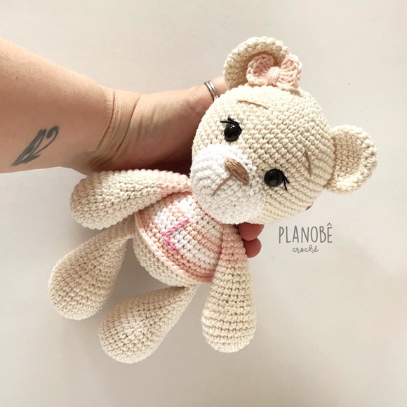 Ursinha Lilly Baby com Camiseta Listrada - Amigurumi - Imagem 5