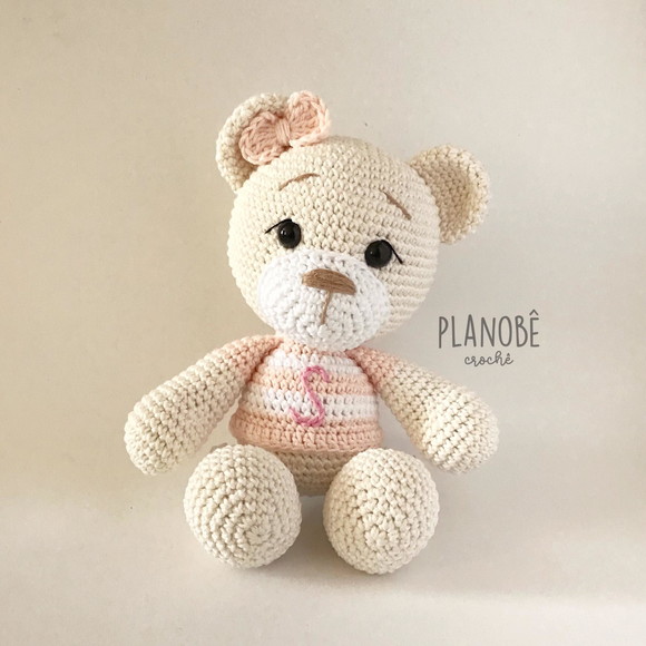 Ursinha Lilly Baby com Camiseta Listrada - Amigurumi - Imagem 2