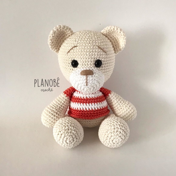 Ursinho Teddy Baby com Camiseta - Amigurumi