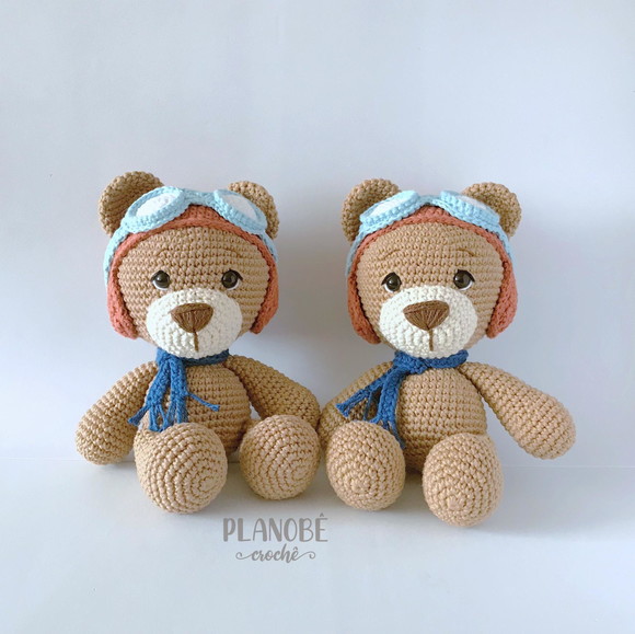 Ursinho Aviador - Amigurumi - Imagem 2