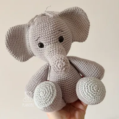 Elefante de crochê Nuno - Amigurumi