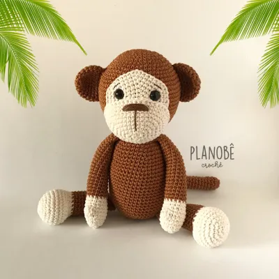 Macaco de crochê Bob - Amigurumi