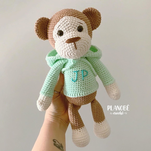 Macaco Bob com Moletom Amigurumi Crochê - Imagem 4