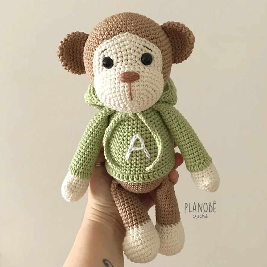 Macaco Bob com Moletom Amigurumi Crochê - Imagem 7