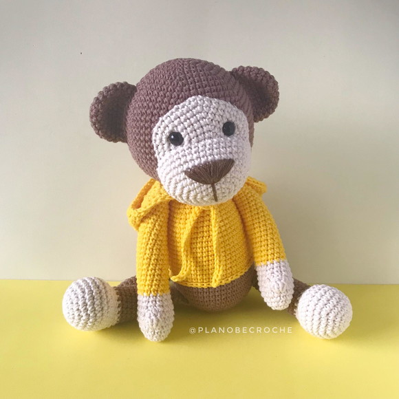Macaco Bob com Moletom Amigurumi - Imagem 5
