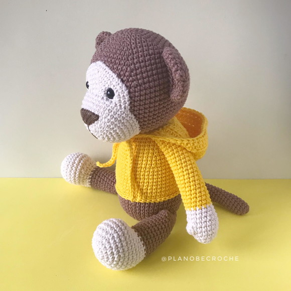 Macaco Bob com Moletom Amigurumi - Imagem 4