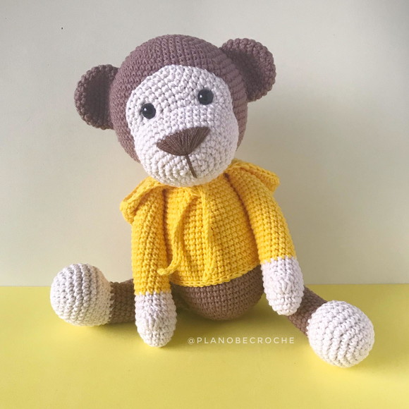 Macaco Bob com Moletom Amigurumi - Imagem 3