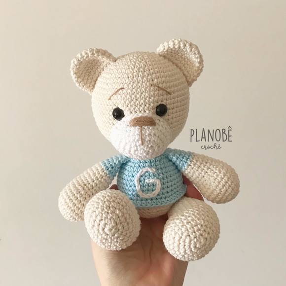 Ursinho Teddy Baby com Camiseta - Amigurumi