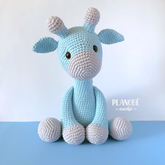 Girafa Gigi Azul - Amigurumi