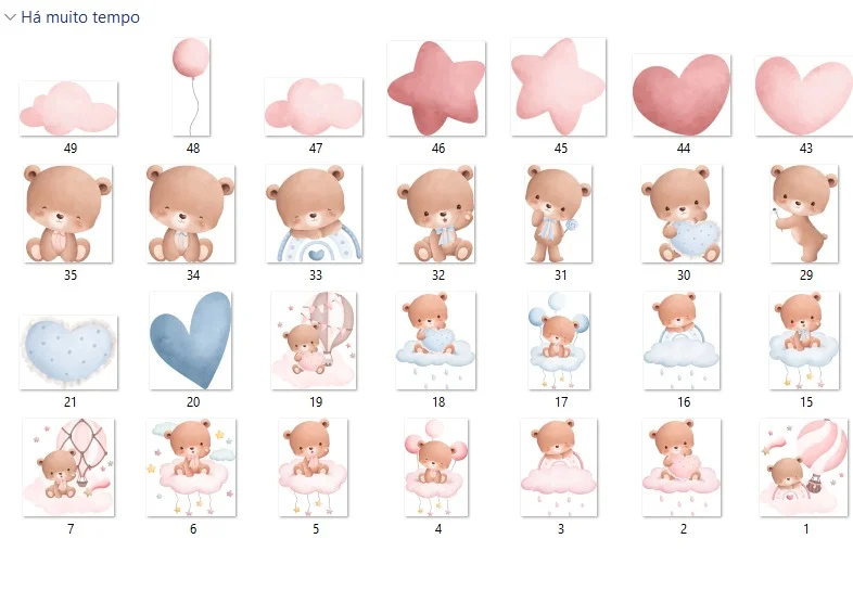 Arquivo Digital Ursinho Cut Azul e Rosa PNG - Imagem 5