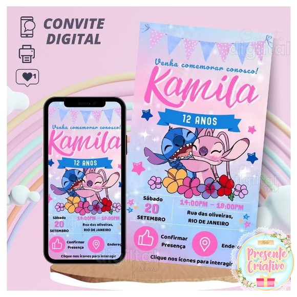 Convite Stitch Digital Interativo Virtual