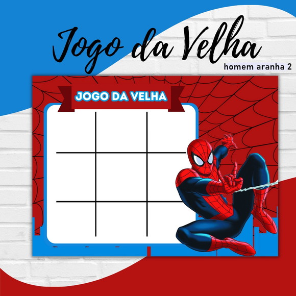 Kit 20 Jogo da Velha Personalizado - Homem Aranha 2