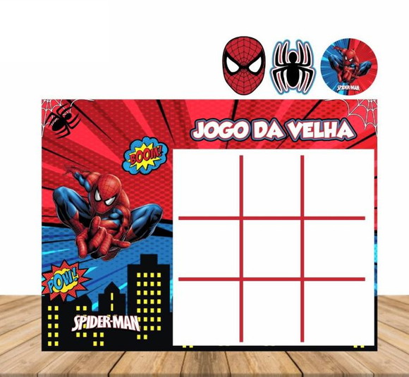 Kit 20 Jogo da Velha Personalizado - Homem Aranha