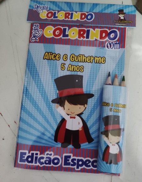 Kit 20 Mini Revista de Colorir - Circo Menino